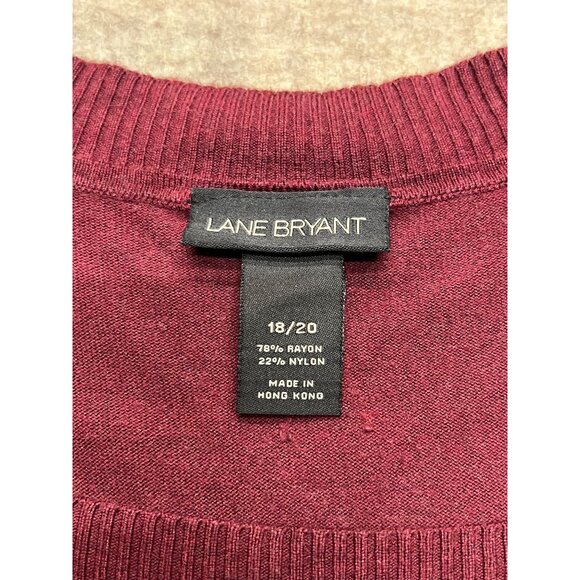 Lane Bryant Maroon Red Long Sleeve Knit Pullover Sweater Size 18/20 - Picture 4 of 7
